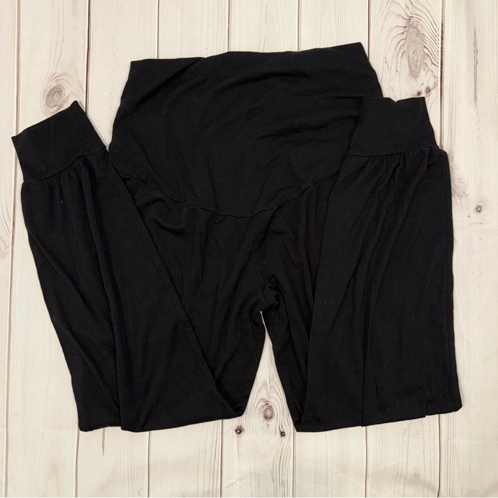 Black High-Waisted Track Pants - Picture 2 of 4